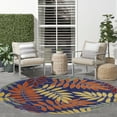 thumbnail image 4 of Nourison Aloha Indoor/Outdoor Navy Multicolor 5'3" x Round Area Rug (5 Round), 4 of 9