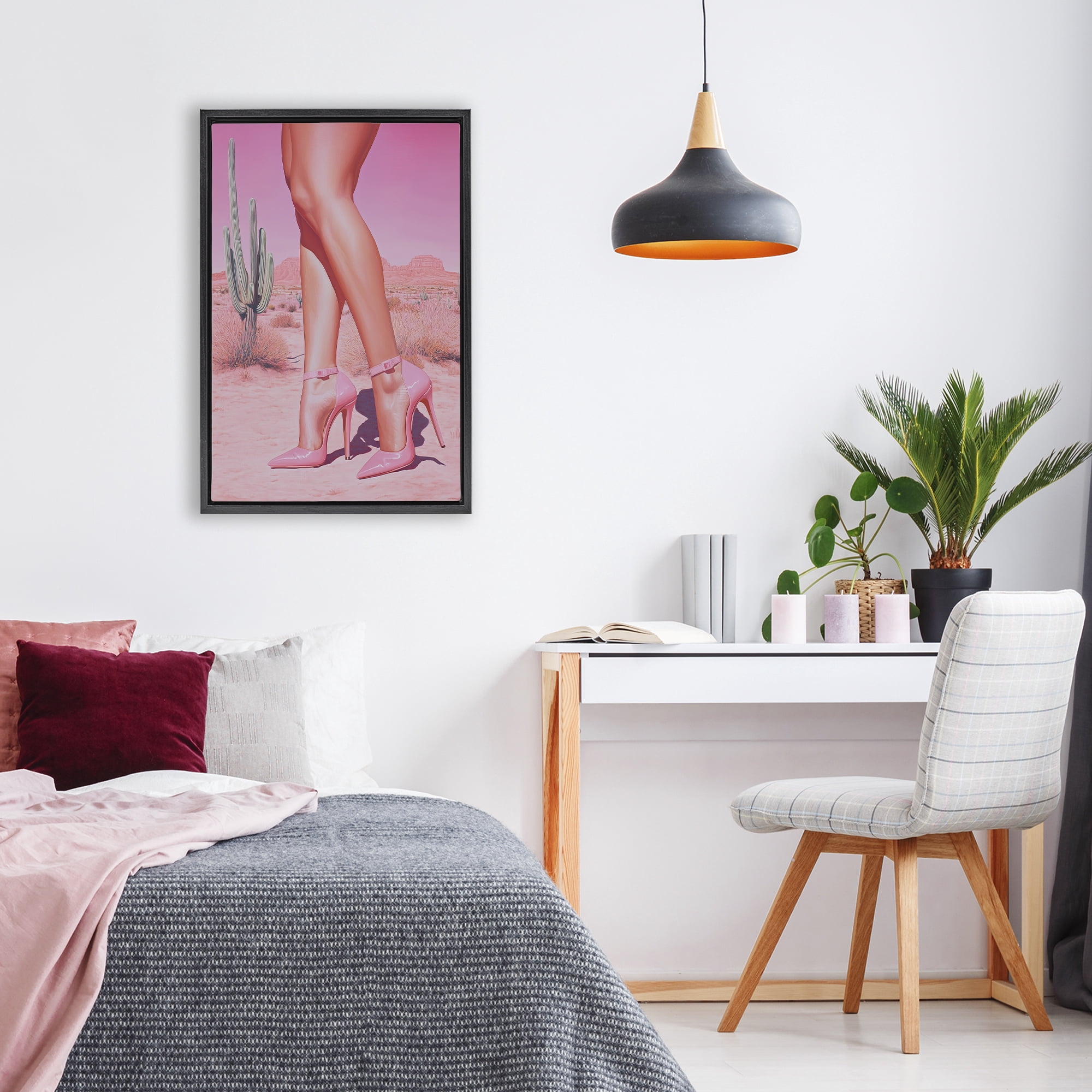 Stupell Industries Desert Heels Cowgirl Black Framed Floater Canvas Wall Art, design by Heidi Kuntz