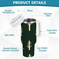 thumbnail image 2 of Yayeee 30oz Double-Wall Insulated Stainless Steel Tumbler with Handle Bottle, Beige Plants, 2 of 8
