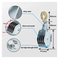 thumbnail image 3 of 270° Rotatable Rope Pulley Block, Zinc Alloy Hook Handheld Crane Heavy Duty Polyethylene Rope Pulley Hoist Manual Lifting Device ,Easy to Install, 3 of 6