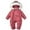 Watermelon Red, variant on lnmuld Girls Insulated Winter Snowsuit Padded Jumpsuit with Attached Mittens and Booties Double Zipper Warm Outfit for Baby Toddler Size:3-6 Months