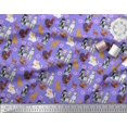 thumbnail image 2 of Soimoi Silk Fabric Reindeer,Hen & Cock Bird Print Fabric by The Yard 42 Inch Wide, 2 of 3