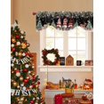 thumbnail image 4 of Christmas Tree Gnomes Tie Up Valances Curtain, Winter Snowflake Eucalyptus Leaves Black Adjustable Rod Pocket Short Window Treatment Tie Up Curtains Valances for Kitchen Living Room Bathroom 54x18 In, 4 of 9