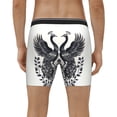 thumbnail image 2 of Men's Boxer Briefs, Artistic Black White Peacocks Soft and Breathable Mens Underwear Boxer Briefs With Widen Waist, 2 of 5
