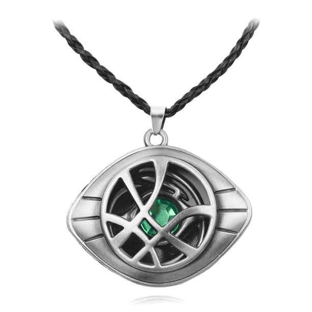 Collar de Marvel Doctor Strange, colgante de ojo de los Vengadores de Agamotto, cadena de cuero, joyería Vintage para niños y hombres, 1 unidad