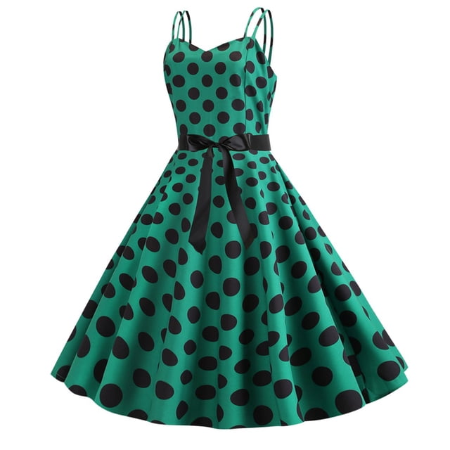 EGNMCR Robes d'Été Femmes Tendance 2024 Mode Femme Vintage Imprimé Col Rond Robe Sans Manches
