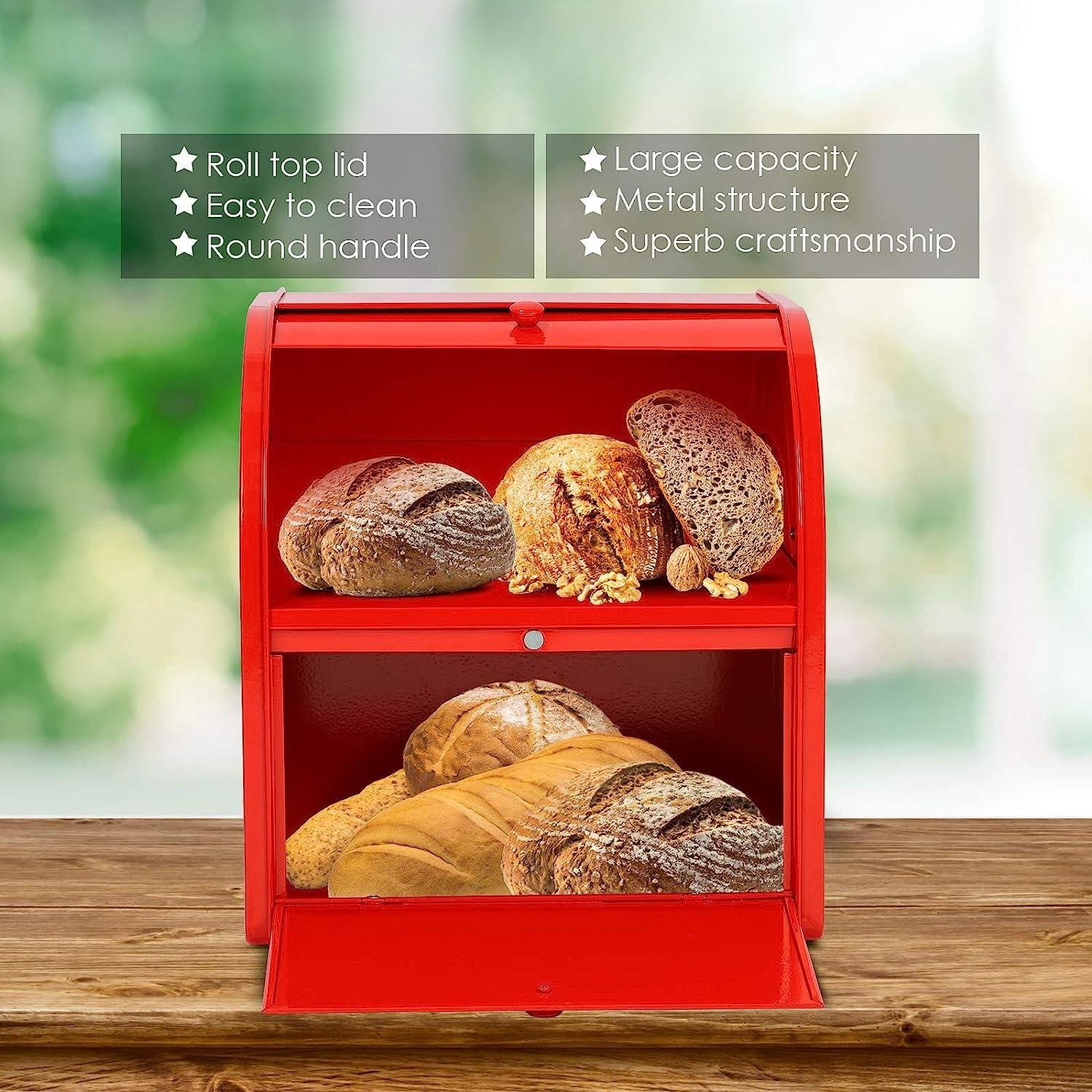 Tiawudi 2 Pack Bread Box, Plastic Bread Container, Large Sandwich Holder,  Bread Storage Container for Kitchen Counter, Bread Keeper with Airtight  Lid