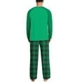 thumbnail image 5 of ZUKMRJPC Mens Cotton Pajama Set Long Sleeve Crewneck Top Plaid Pants Soft Comfy Winter Warm Loungewear Sleepwear Set, 5 of 7