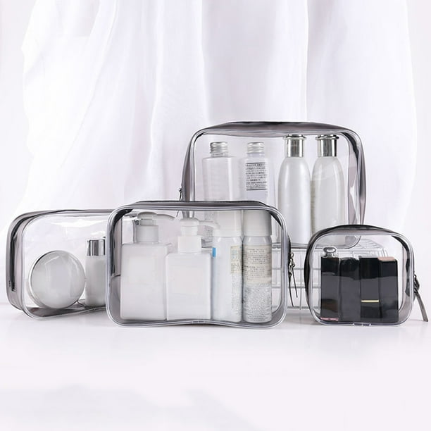 SPRING PARK Portable Clear Makeup Bag Zipper Waterproof Transparent
