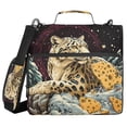 thumbnail image 2 of WOBOGO Cheese Snow Leopard Illustration Ring Binder Bag 1.5in Folder Organizer with Shoulder Strap for 13Inch Laptop and 500 Sheets of Paper, 2 of 8