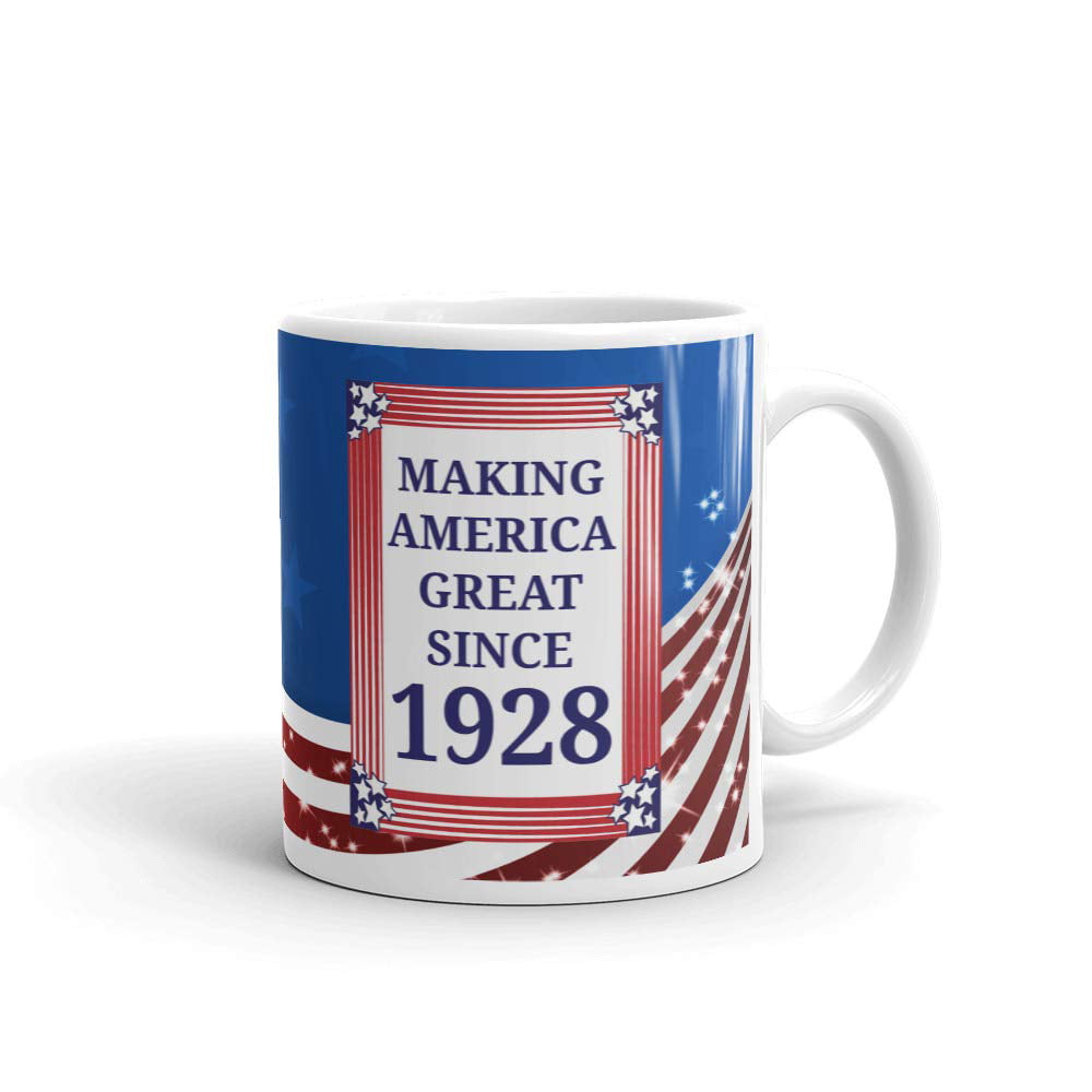 USA Patriotic American Flag Filled Coffee Tea Ceramic Mug Office Work Cup Gift 