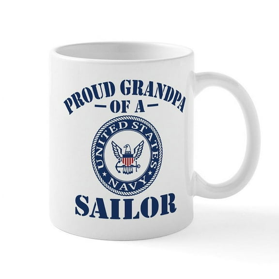 CafePress - Proud Grandpa Of A US Navy Sailor Mug - 11 oz Ceramic Mug - Novelty Coffee Tea Cup