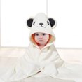 thumbnail image 3 of Zhuashum Baby Boys Girls Hooded Bath Towel Recieve Blanket Cartoon Bathrobe Coral Towel Shower Skin-Friendly Shower Towel Beige, 3 of 3