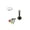 Black, variant on Threadless Push-In Labret 16G Surgical Steel with Press Fit CZ Gem