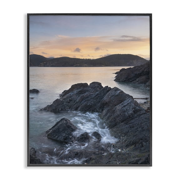Stupell Industries Rustic Lodge Rocky Sea Cliffs Black Framed Giclee Art, 16 x 20, by Alan Majchrowicz