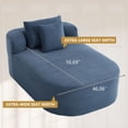 thumbnail image 4 of S-HOME Oversized Corduroy Chaise Lounge Chair  with Two Pillows 67.5 Inches Long Indoor Sleeper Sofa for Living Room, Blue, 4 of 11