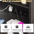 thumbnail image 6 of Zimtown Modern Makeup Vanity Table Set with LED Lights , Mirror and Charging Station, Dressing Desk with 2 Drawers for Bedroom, Black, 6 of 8