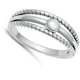 thumbnail image 4 of Rope Bead 3Bands Promise Ring .925 Sterling Silver Band Jewelry Female Male Unisex Size 7, 4 of 4