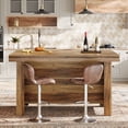thumbnail image 2 of Tribesigns 55" Kitchen Island with Storage, Farmhouse Stationary Island Table Counter Height Bar Table,Rustic Brown, 2 of 8