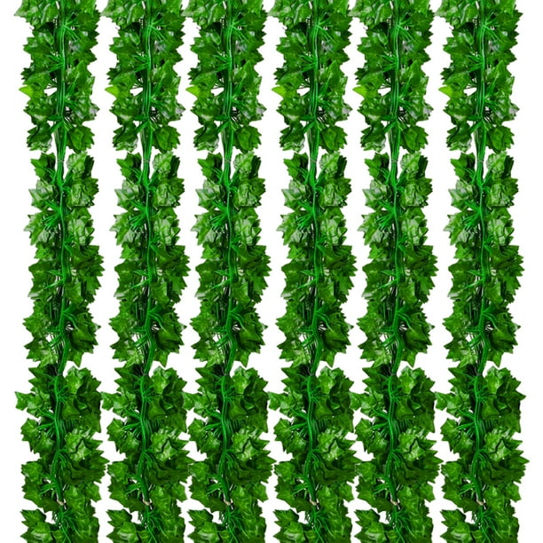 Hoja de plástico Paquete de 12 guirnaldas de hiedra artificial de 83 pies, guirnalda de plantas colg Tomshoo Hojas de camote