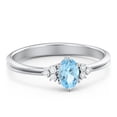 thumbnail image 1 of Birthstone Oval Ring with Shoulder Accents - Blue Topaz (December), 1 of 5