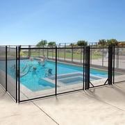 Dextrus Pool Fence Gate, 4 x 3.2Ft Pool Safety Fence Gate Kit with Steel Aluminum Pipe Frame for Above Ground Pools, Black