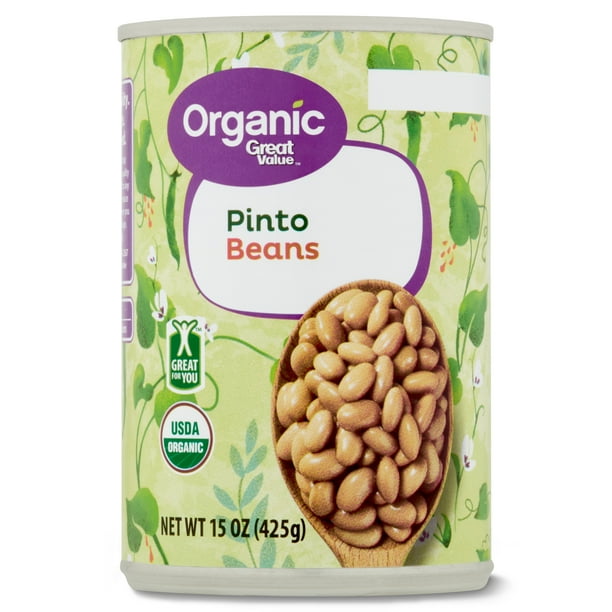 Great Value Organic Pinto Beans, Canned, 15 oz