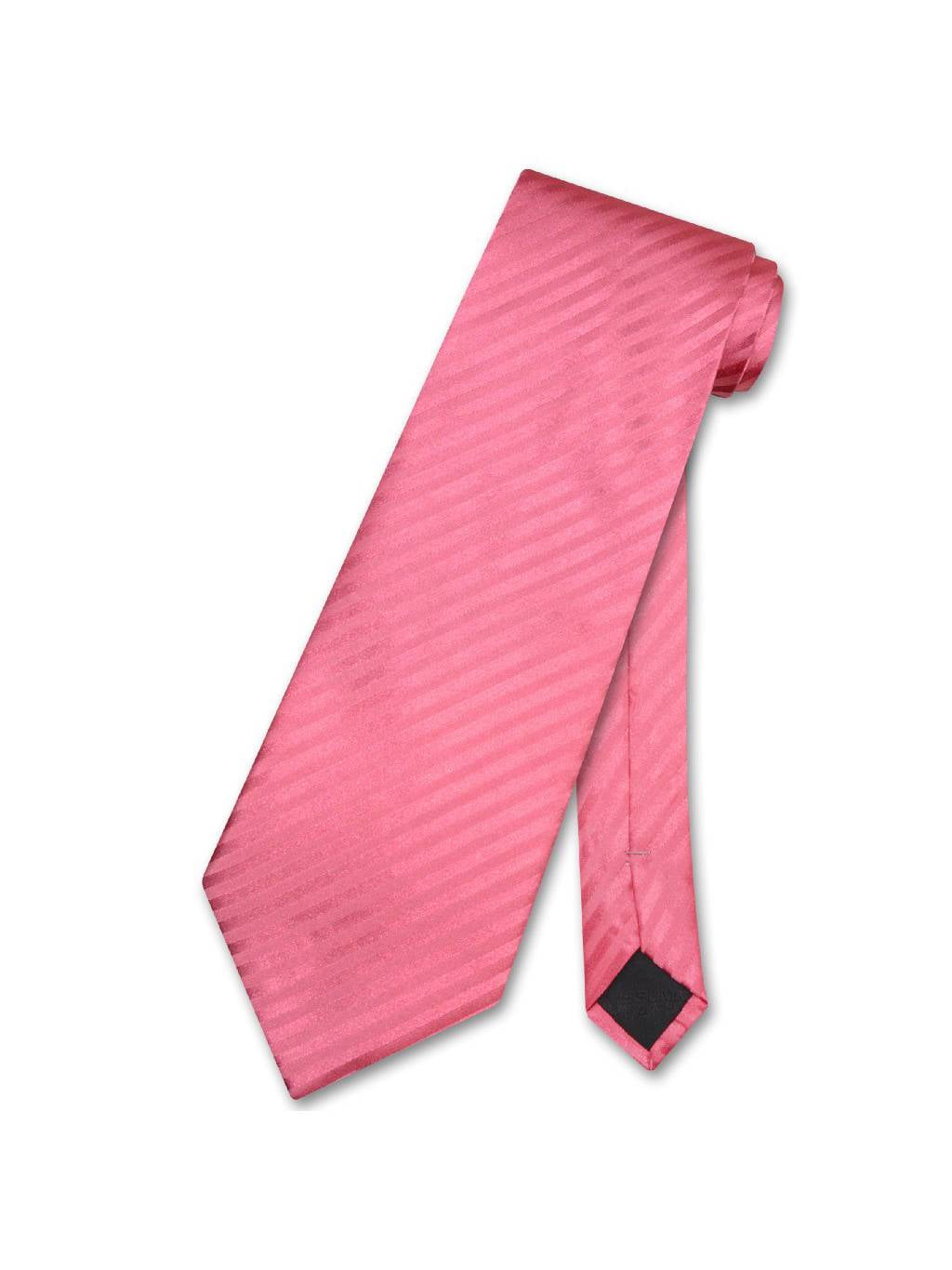 New polyester formal Vesuvio Napoli stripes neck tie wedding prom party Hot Pink 