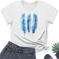 thumbnail image 5 of AGWOLF T Shirts for Women Summer Casual Short Sleeve Shirt Funny Feather Graphic Tees Loose Fit Crewneck Blouses Womens Print Tops, 5 of 5