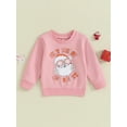 thumbnail image 2 of Fortune Chandail de Noël pour Fille 0-4 Ans Imprimé Père Noël Col Rond Joyeux Noël Pull d'Hiver, 2 of 8