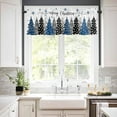 thumbnail image 6 of Christmas Kitchen Curtains and Valances Set, Rod Pocket Curtains Tier Farmhouse Window Curtains 24 Inch Length, Winter Snowflake Blue Black Grey Xmas Trees 3 Piece Kitchen Curtains Set, 6 of 6
