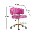 thumbnail image 2 of Villeston Velvet Desk Chair, Modern Cute, Wheels Swivel Height Adjustable Swivel Task Chair for Home Office,Rose Red, 2 of 8