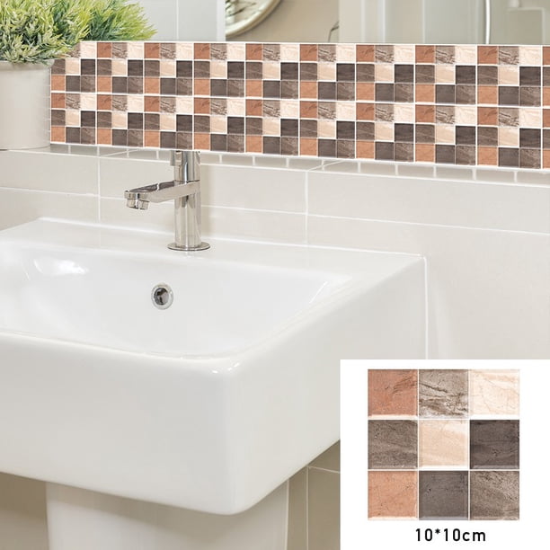 DIY decoración del hogar cocina baño inodoro azulejo papel de pared Premium mosaico autoadhesivo papel pintado pegatina, 2D PVC impermeable a prueba de aceite azulejos de cerámica pegatinas