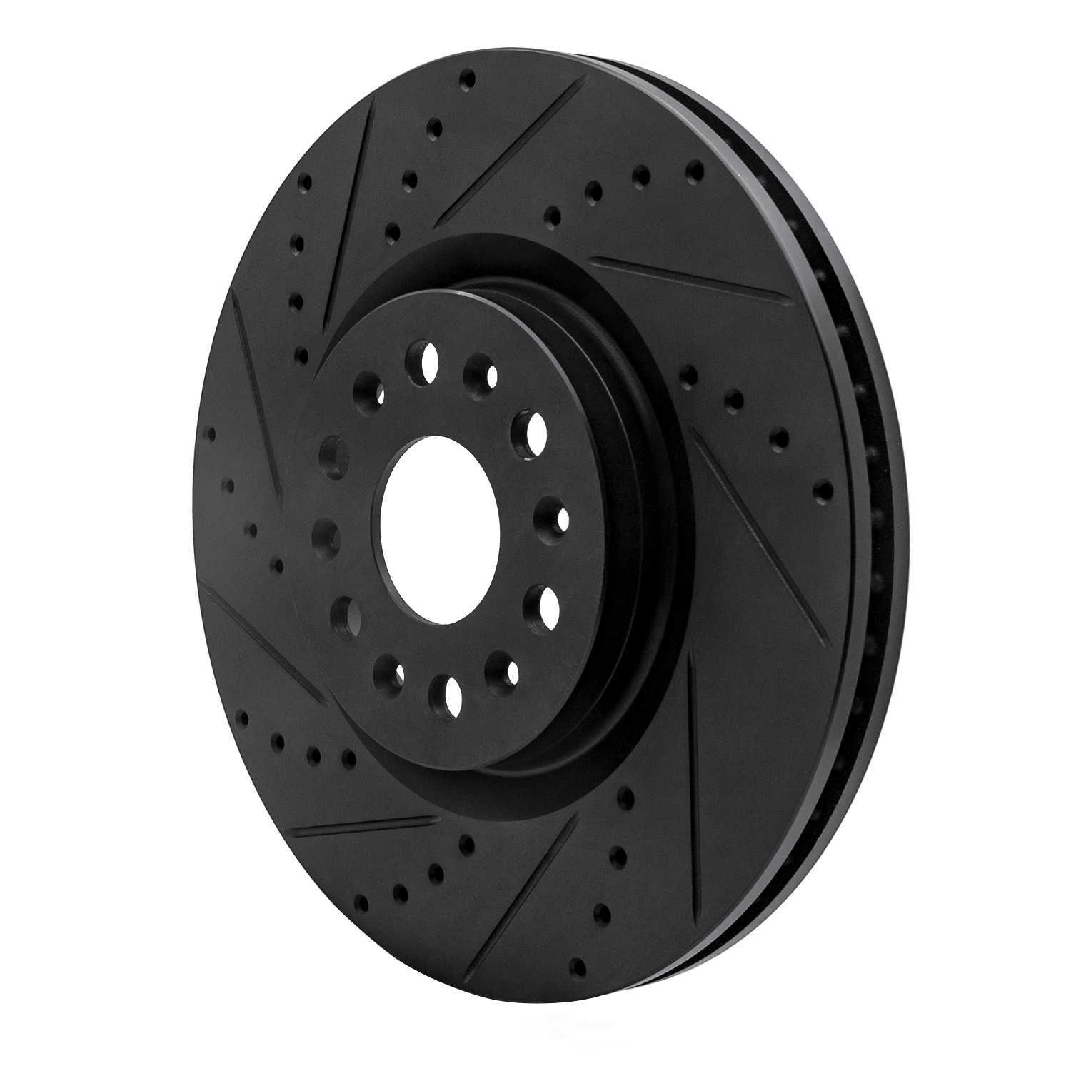 Dynamic Friction Company 633-46047L DFC Brake Rotor - Drilled And Slotted - Black