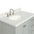 thumbnail image 5 of Ariel Cambridge 37 In. Left Offset Oval Sink Vanity With White Quartz Countertop In Grey, 5 of 10