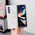 thumbnail image 2 of Galaxy Z Fold 4 Real Flower Case, Soft Clear Flexible Rubber Pressed Dry Real Flowers Case Girls Women Glitter Floral Cover for Samsung Galaxy Z Fold 4 -Yellow, 2 of 18