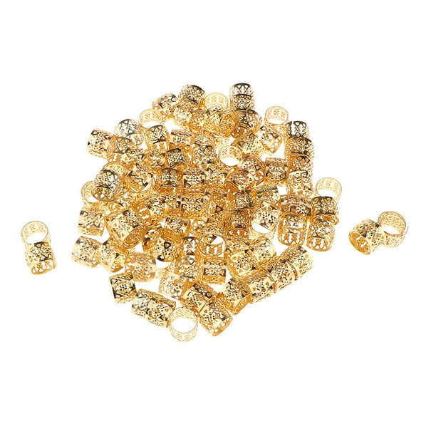 100x Anillos cabello Aros de Clips de cabello Aros 100 piezas shamjiam Dreadlock Beads para el cabello