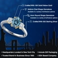 thumbnail image 2 of Gem Stone King 925 Silver and 10K Yellow Gold Persian Blue Moissanite and White Moissanite Engagement Ring for Women | 1.84 Cttw | Oval 8X6MM | Gemstone Birthstone | Size 9, 2 of 7