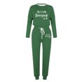 thumbnail image 4 of Puntoco Pijamas para mujer, conjunto de pijamas de invierno con estampado de letras, cuello redondo, manga larga, pantalones, ropa informal para el hogar, 4 of 4