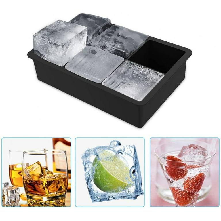 True Cubes Crystal Clear Ice Cube Maker- 4 Large Clear Ice Cubes  for Cocktails, Drinks & Whiskey - BPA-Free Silicone Square Ice Cube Mold -  Whiskey Gifts for Men: Home 