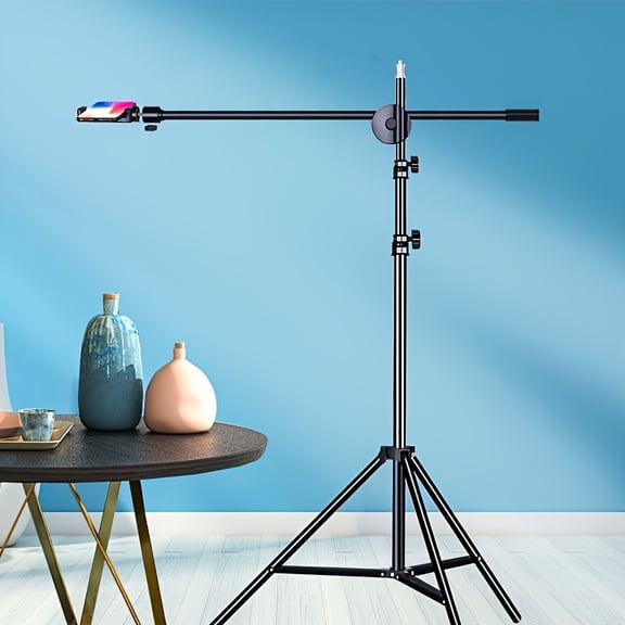 Adjustable Phone Tripod Set with Cloud Control Console, Phone Holder, Rotatable Bar, Desktop Tripod & Light Stand for Live Streaming, Teaching, Drawing