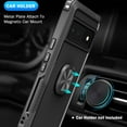 thumbnail image 2 of Nalacover For Google Pixel 6 Pro Slim Case,Luxury Hybrid Hard PC and TPU Rugged Bumper 3-In-1 Rotatable Magnetic Ring Kickstand Four Corner Guard Shockproof Anti-Scratch Back Phone Cover.Black, 2 of 8
