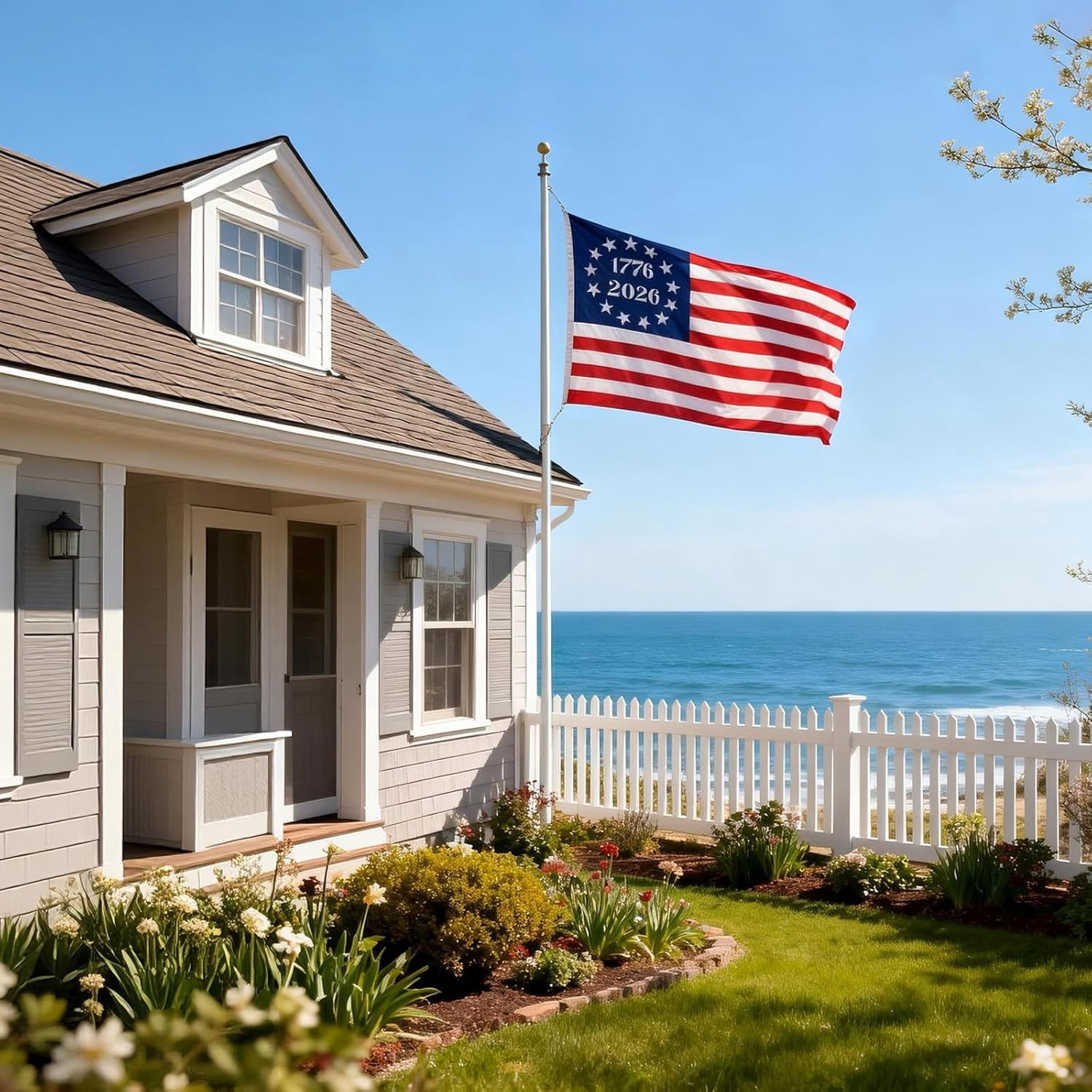1776-2026 Betsy Ross Flag 3x5 Feet American Flags for 250th Anniversary Heavy Duty Outdoor Embroidered 13 Star Colonies Banner for Outside