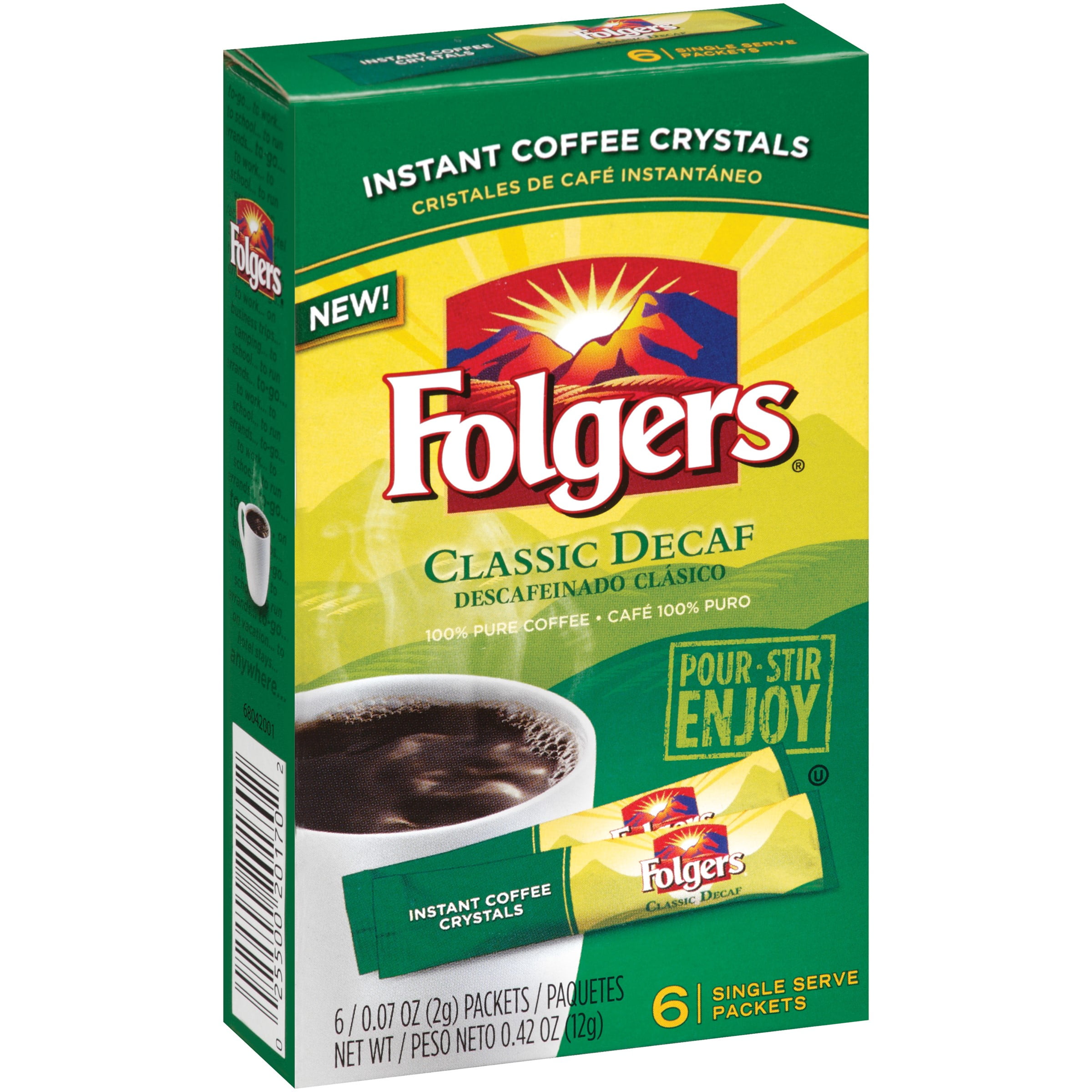 Folgers Decaf Instant Coffee Crystals / Folgers Classic Decaf Instant