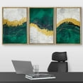 thumbnail image 2 of wall26 Framed Canvas Print Wall Art Set Geometric Gold Green Paint Strokes Abstract Shapes Illustrations Modern Art Decorative Multicolor Chic for Living Room, Bedroom, Office - 16"x24"x3 N, 2 of 5