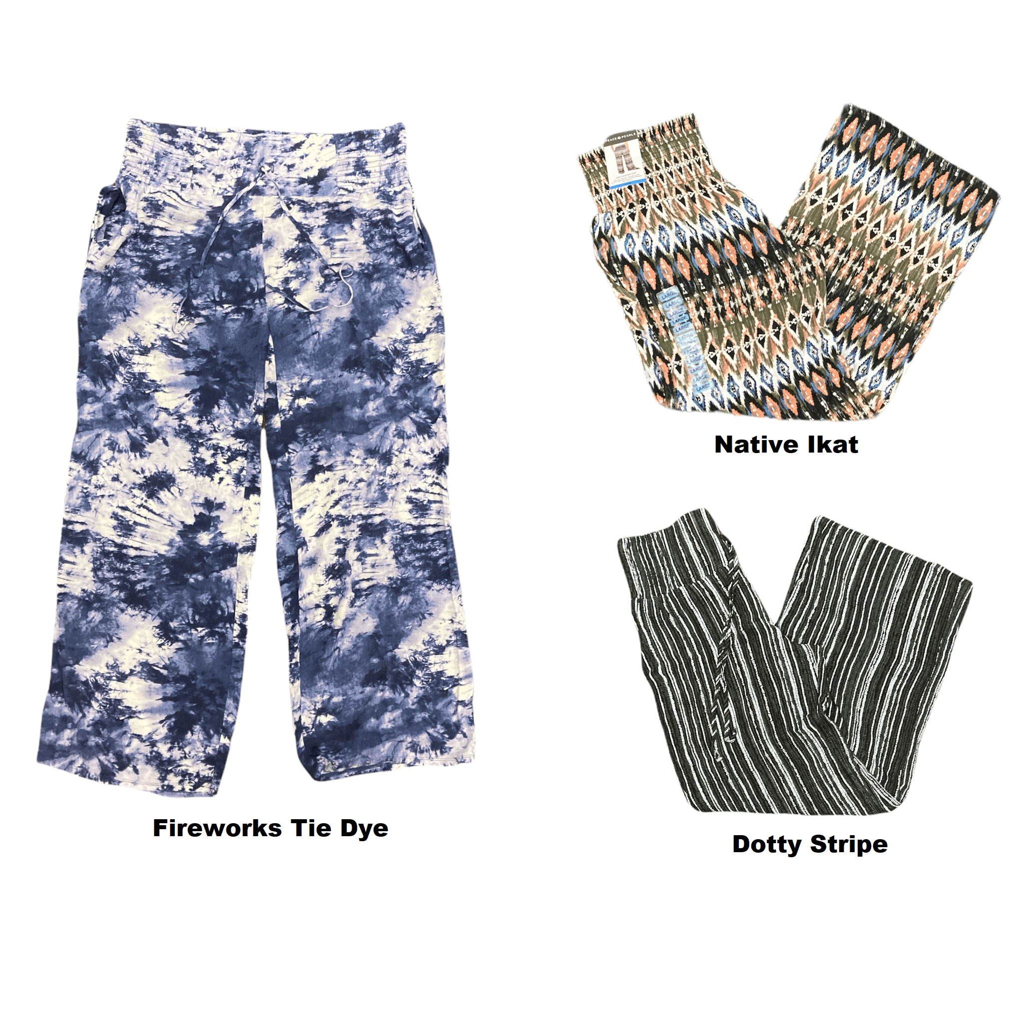Wide Leg Soft Printed Pants W/ Pockets 