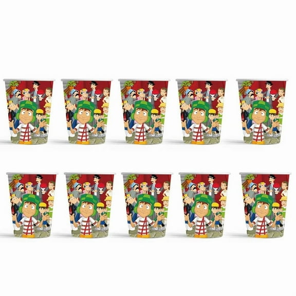 El Chavo Party Supplies Cups Birthday Tableware Disposable Paper Mouthwash Drinking Cups