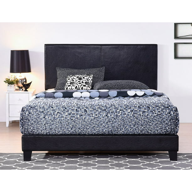 Faux Leather Upholstered Platform Bed, Leather And Wood Bed Frame