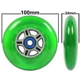 thumbnail image 3 of Roues de Remplacement pour Trottinette avec 7 Roulements Abec 100mm Roue Verte/rouge Lot de 4 pour Rasoir, 3 of 5