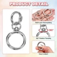 thumbnail image 3 of 2 Pcs Metal Swivel Clasps Key Chain O Ring Keyrings Round Spring Snap Keychain Hook Clip for Chains Extender DIY Handicrafts Keys Lanyards Jewelry Findings, Silver Tone, 3 of 6